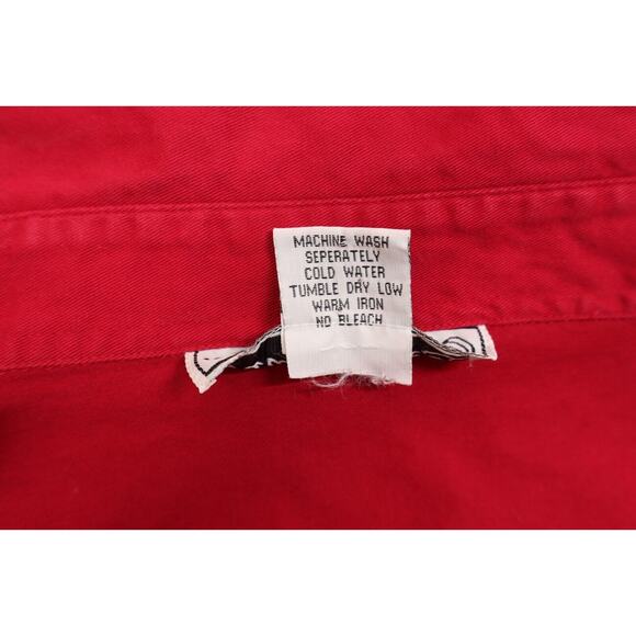 Vintage Adobe Rose Horses Embroidered Western Rodeo Button Red Shirt Sz XL - Picture 7 of 11